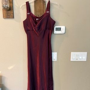 Long A line dress wine colored